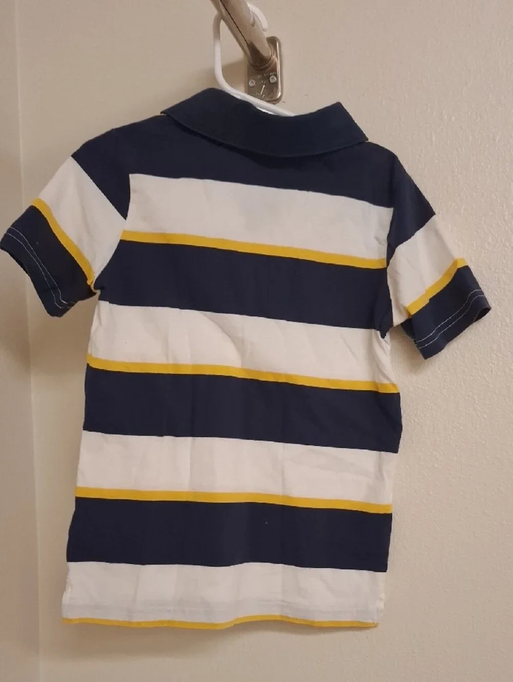 Carter's Navy, White & Yellow Striped Polo